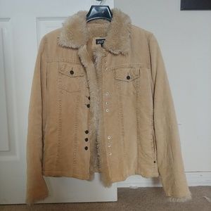 Black Rivet faux shearling corduroy jacket